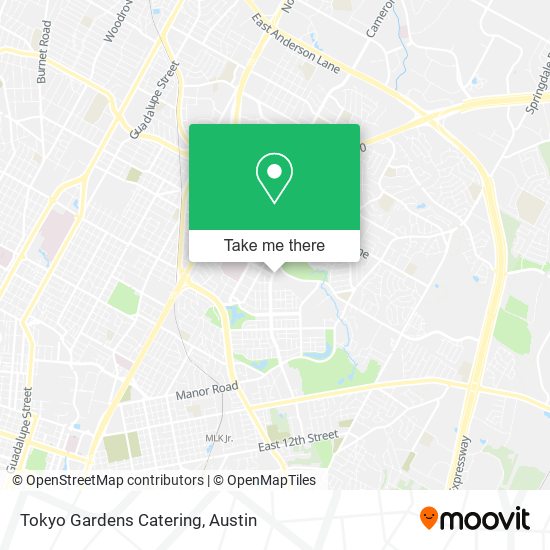 Tokyo Gardens Catering map