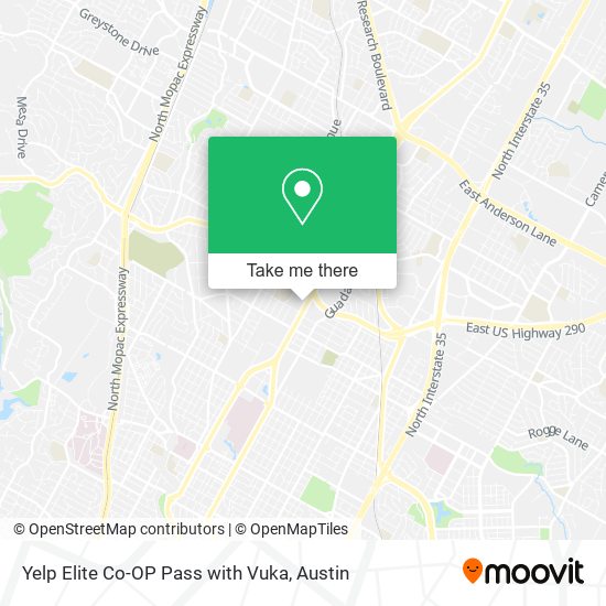 Mapa de Yelp Elite Co-OP Pass with Vuka