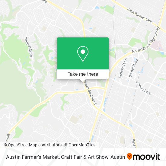 Mapa de Austin Farmer's Market, Craft Fair & Art Show