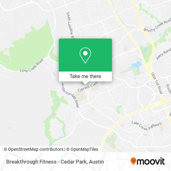 Mapa de Breakthrough Fitness - Cedar Park