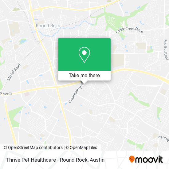Mapa de Thrive Pet Healthcare - Round Rock