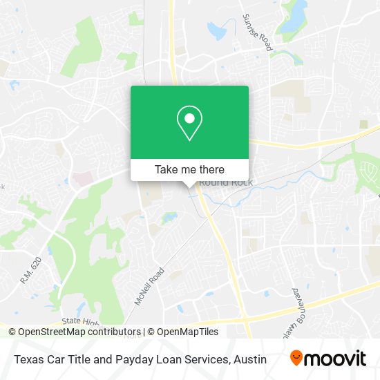 Mapa de Texas Car Title and Payday Loan Services