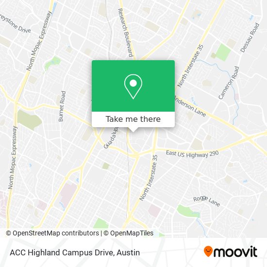 ACC Highland Campus Drive map