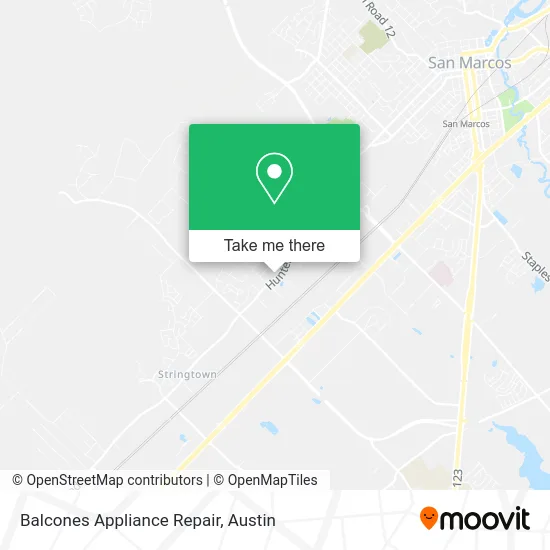 Balcones Appliance Repair map