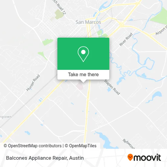 Balcones Appliance Repair map