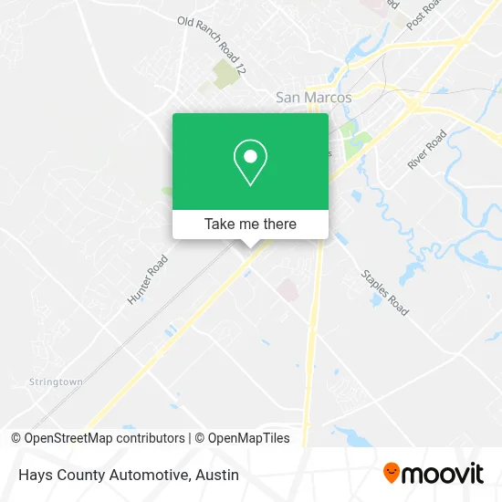 Hays County Automotive map