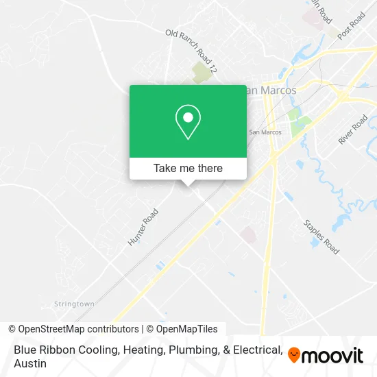 Blue Ribbon Cooling, Heating, Plumbing, & Electrical map