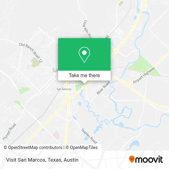 Visit San Marcos, Texas map