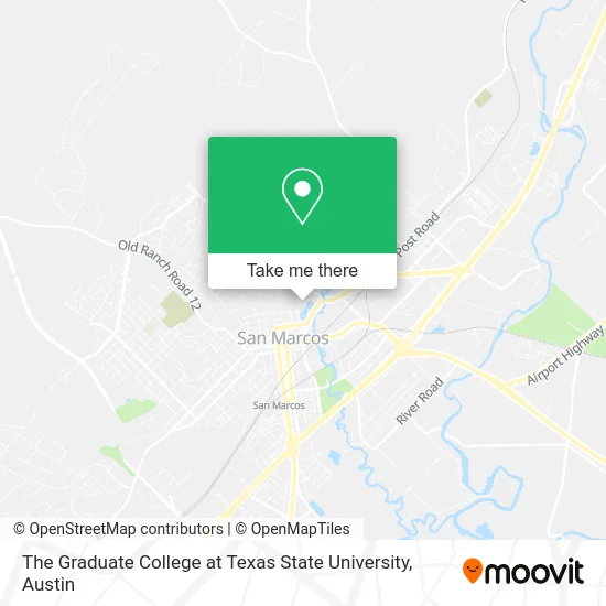 The Graduate College at Texas State University map