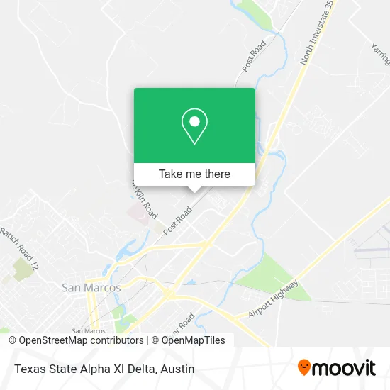 Texas State Alpha XI Delta map