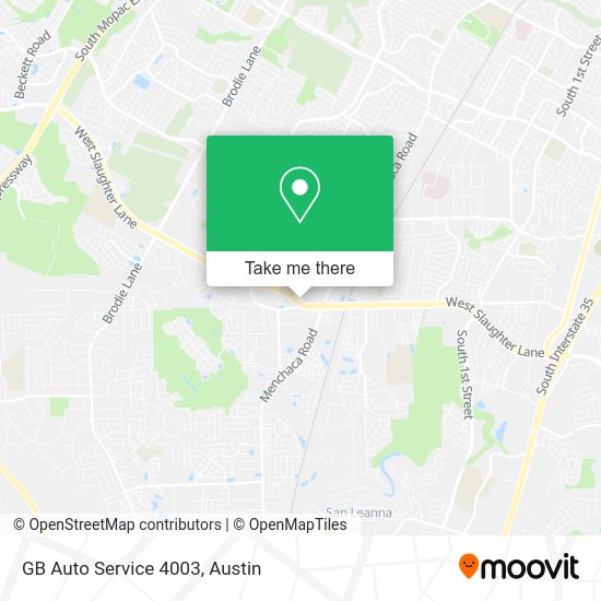 GB Auto Service 4003 map