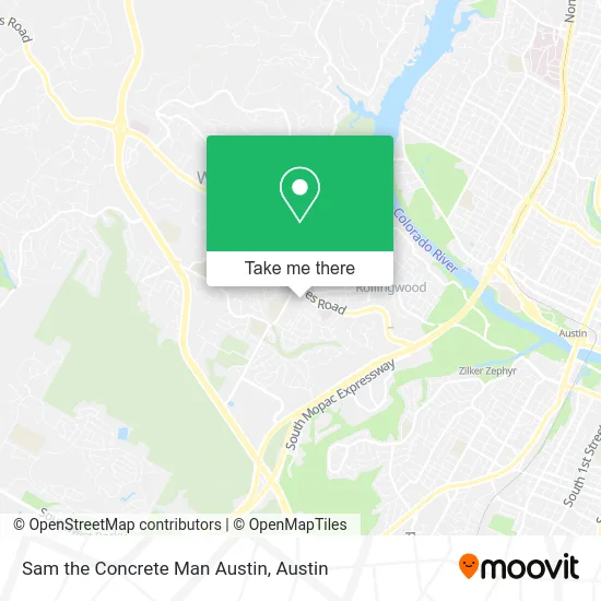 Mapa de Sam the Concrete Man Austin