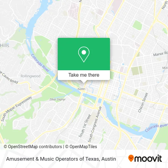 Amusement & Music Operators of Texas map