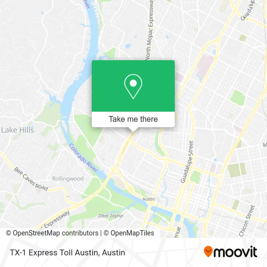 TX-1 Express Toll Austin map