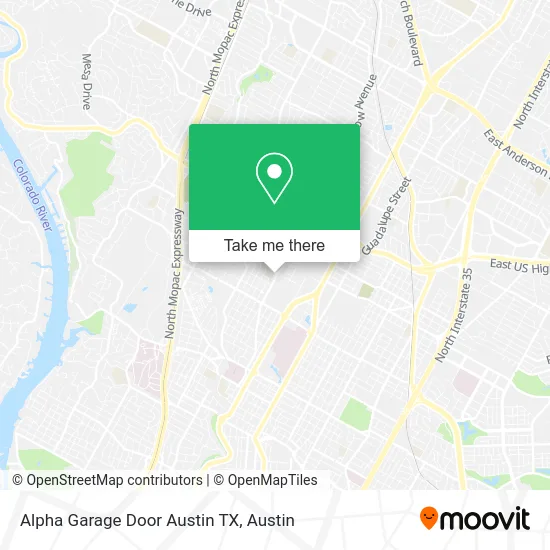 Alpha Garage Door Austin TX map