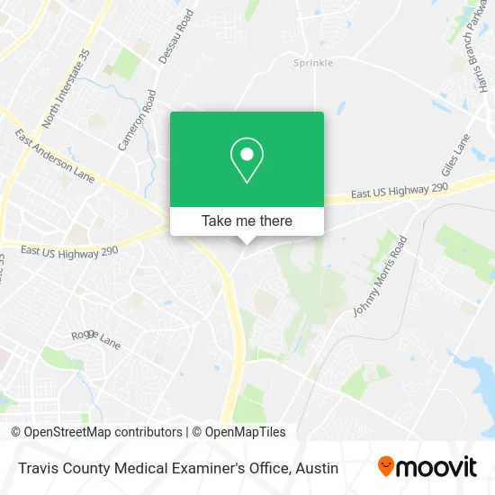 Travis County Medical Examiner's Office map