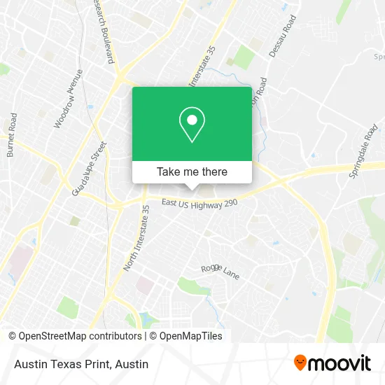 Austin Texas Print map