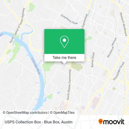 USPS Collection Box - Blue Box map