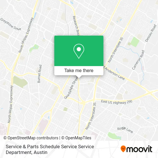 Mapa de Service & Parts Schedule Service Service Department