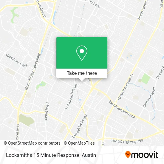 Locksmiths 15 Minute Response map