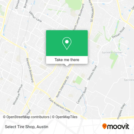Mapa de Select Tire Shop
