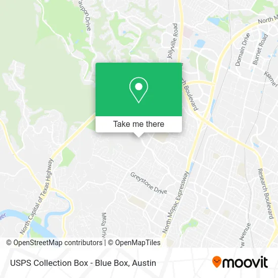 Mapa de USPS Collection Box - Blue Box