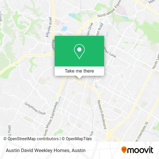 Austin David Weekley Homes map