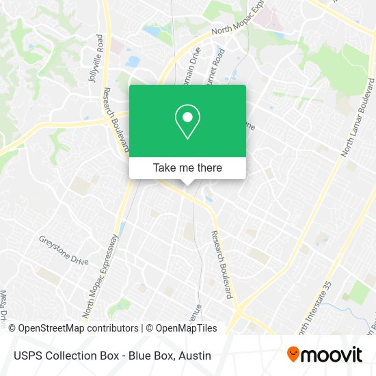 USPS Collection Box - Blue Box map