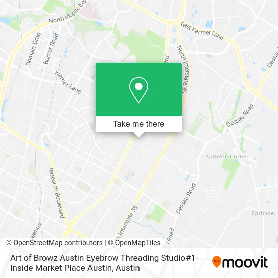 Art of Browz Austin Eyebrow Threading Studio#1-Inside Market Place Austin map