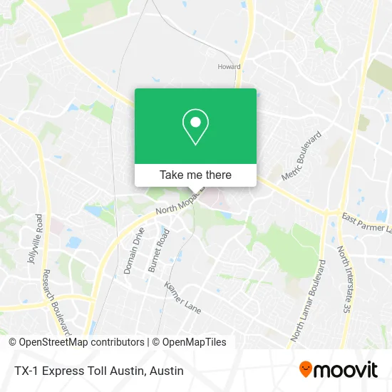 TX-1 Express Toll Austin map