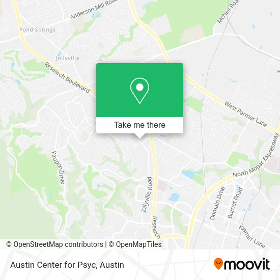 Austin Center for Psyc map