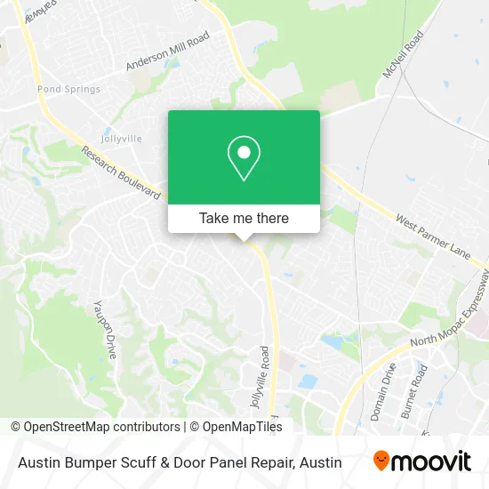 Mapa de Austin Bumper Scuff & Door Panel Repair
