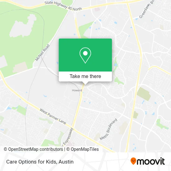 Care Options for Kids map