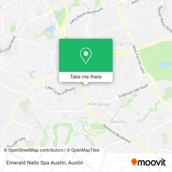 Emerald Nails Spa Austin map