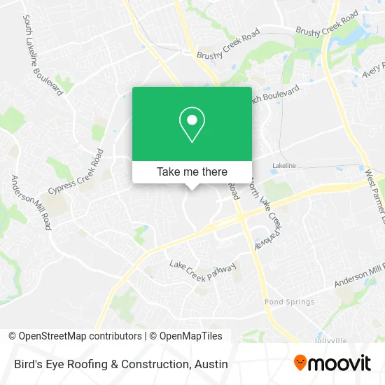 Bird's Eye Roofing & Construction map