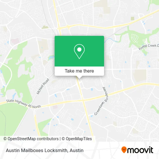 Austin Mailboxes Locksmith map