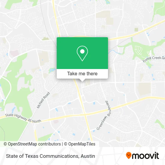 State of Texas Communications map