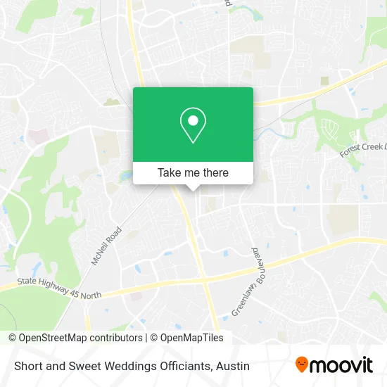 Short and Sweet Weddings Officiants map