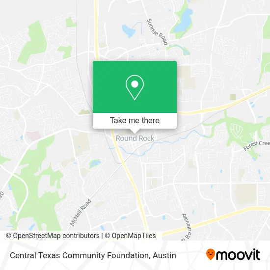 Central Texas Community Foundation map