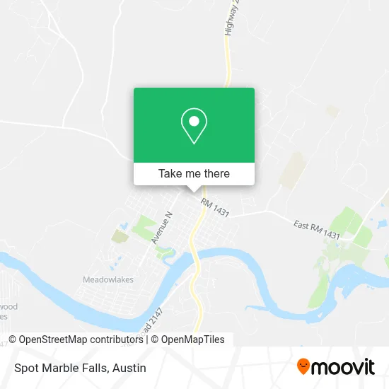 Spot Marble Falls map