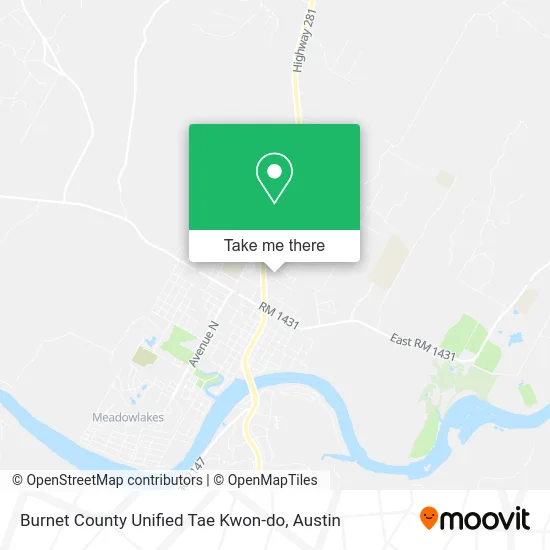 Burnet County Unified Tae Kwon-do map