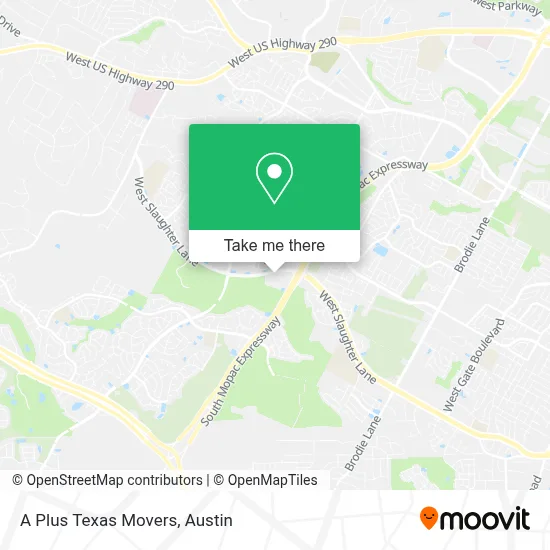 A Plus Texas Movers map