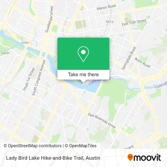Mapa de Lady Bird Lake Hike-and-Bike Trail