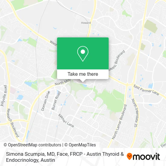 Mapa de Simona Scumpia, MD, Face, FRCP - Austin Thyroid & Endocrinology
