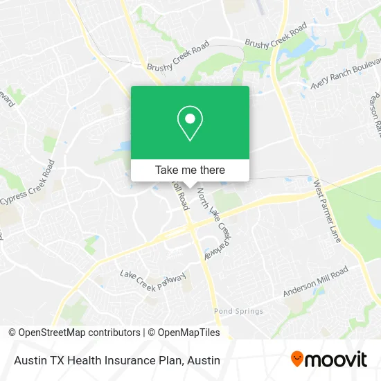 Austin TX Health Insurance Plan map