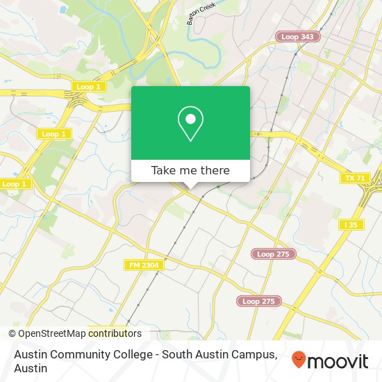 Mapa de Austin Community College - South Austin Campus
