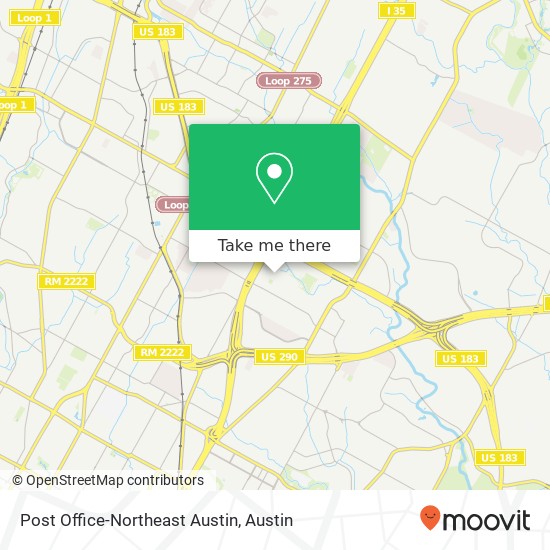 Post Office-Northeast Austin map