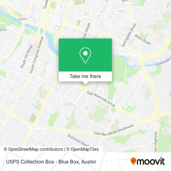 Mapa de USPS Collection Box - Blue Box