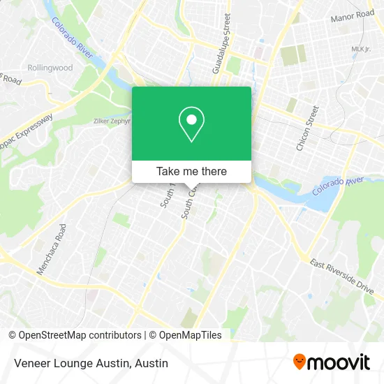 Veneer Lounge Austin map