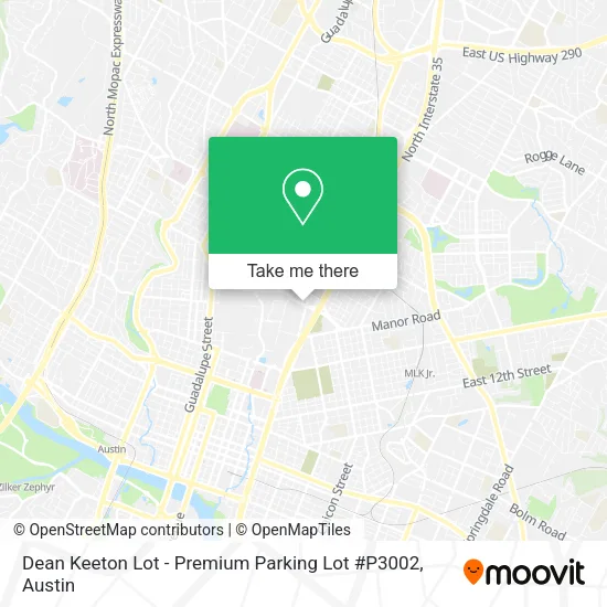 Mapa de Dean Keeton Lot - Premium Parking Lot #P3002